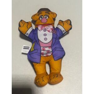 Vintage 1998 Blockbuster Muppets Fozzie Bear Plush Toy Purple Tuxedo 8 Inch